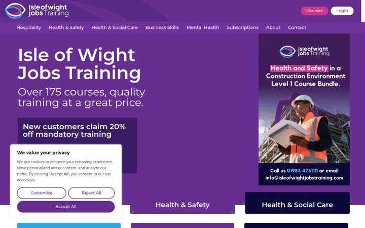 Screenshot of isleofwightjobstraining.com