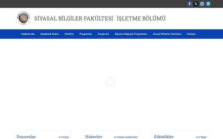 Screenshot of isletme.ankara.edu.tr