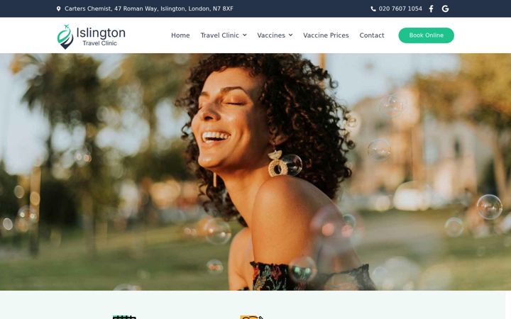 Screenshot of islingtonclinic.co.uk