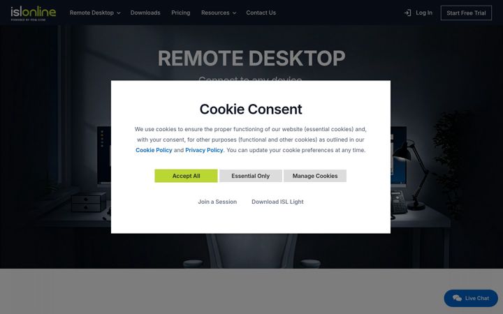Screenshot of islonline.com