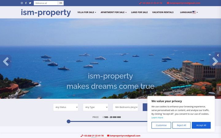Screenshot of ism-property.com
