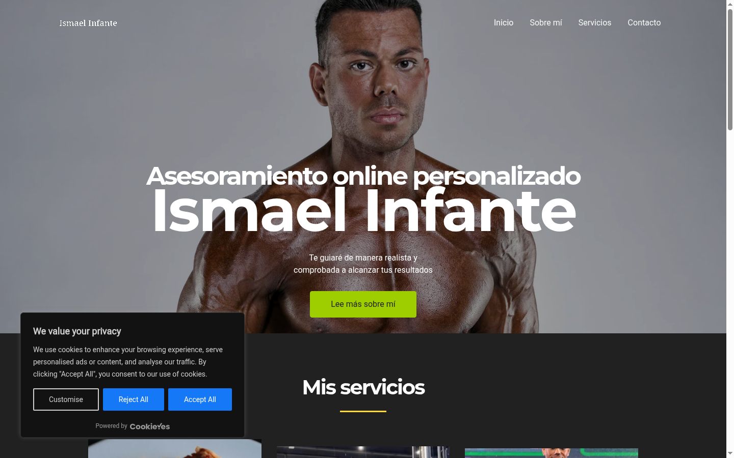 Screenshot del banner di consenso mostrato prima di qualsiasi interazione