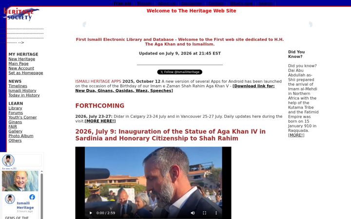 Screenshot of ismaili.net