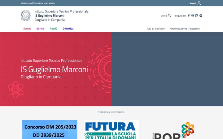 Screenshot of ismarconi.edu.it