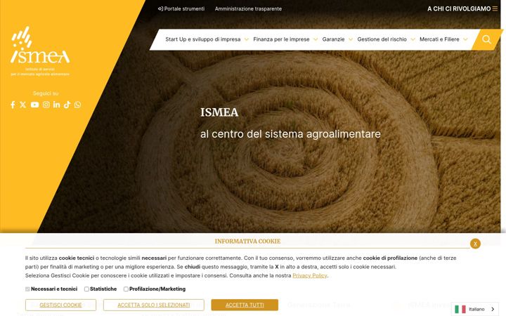Screenshot of ismea.it