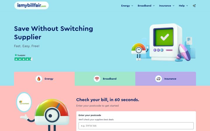 Screenshot of ismybillfair.com