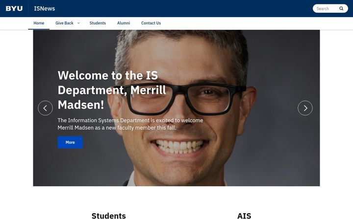 Екранна снимка на isnews.byu.edu
