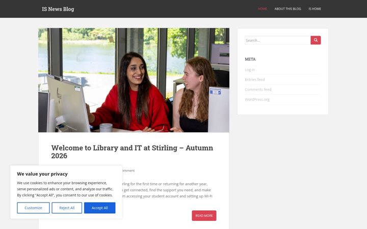 Screenshot of isnews.stir.ac.uk