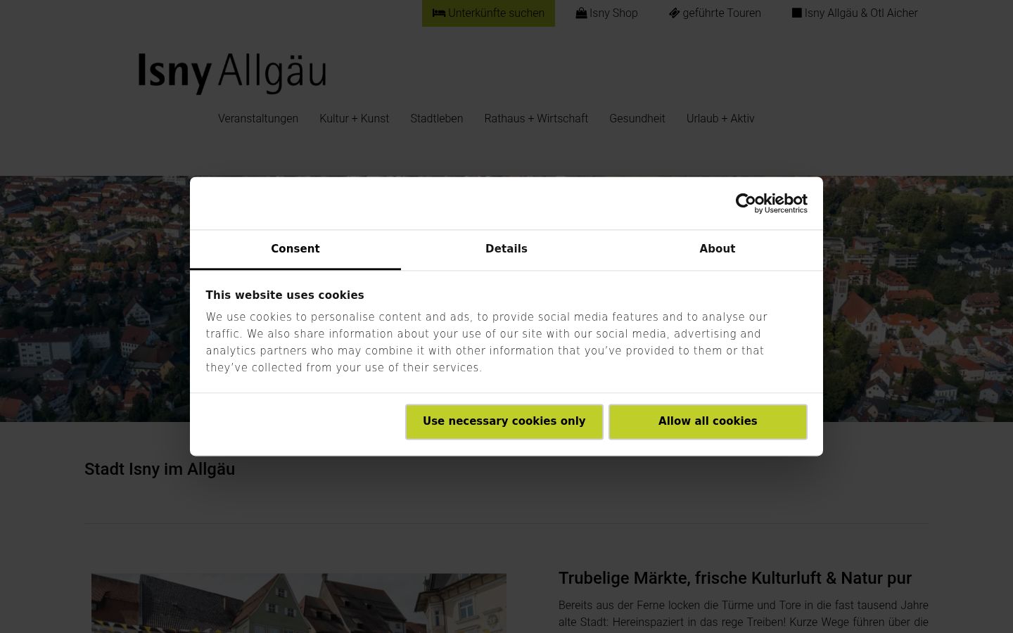 Zrzut ekranu banera zgody wyświetlanego przed jakąkolwiek interakcją