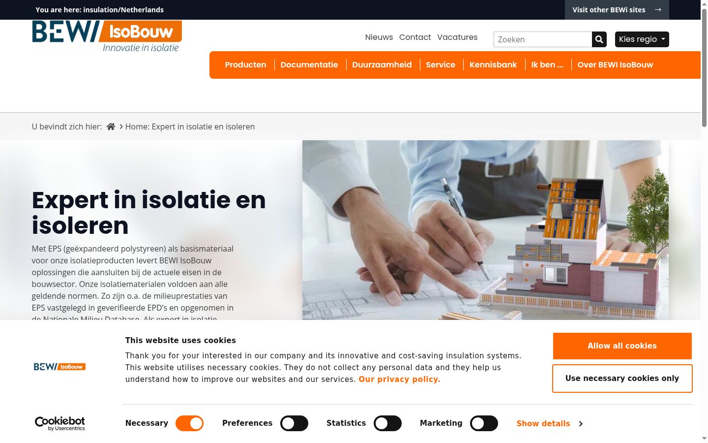 Screenshot of the consent banner shown before any interaction