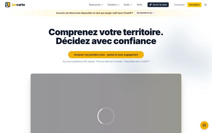 Screenshot of isocarto.fr
