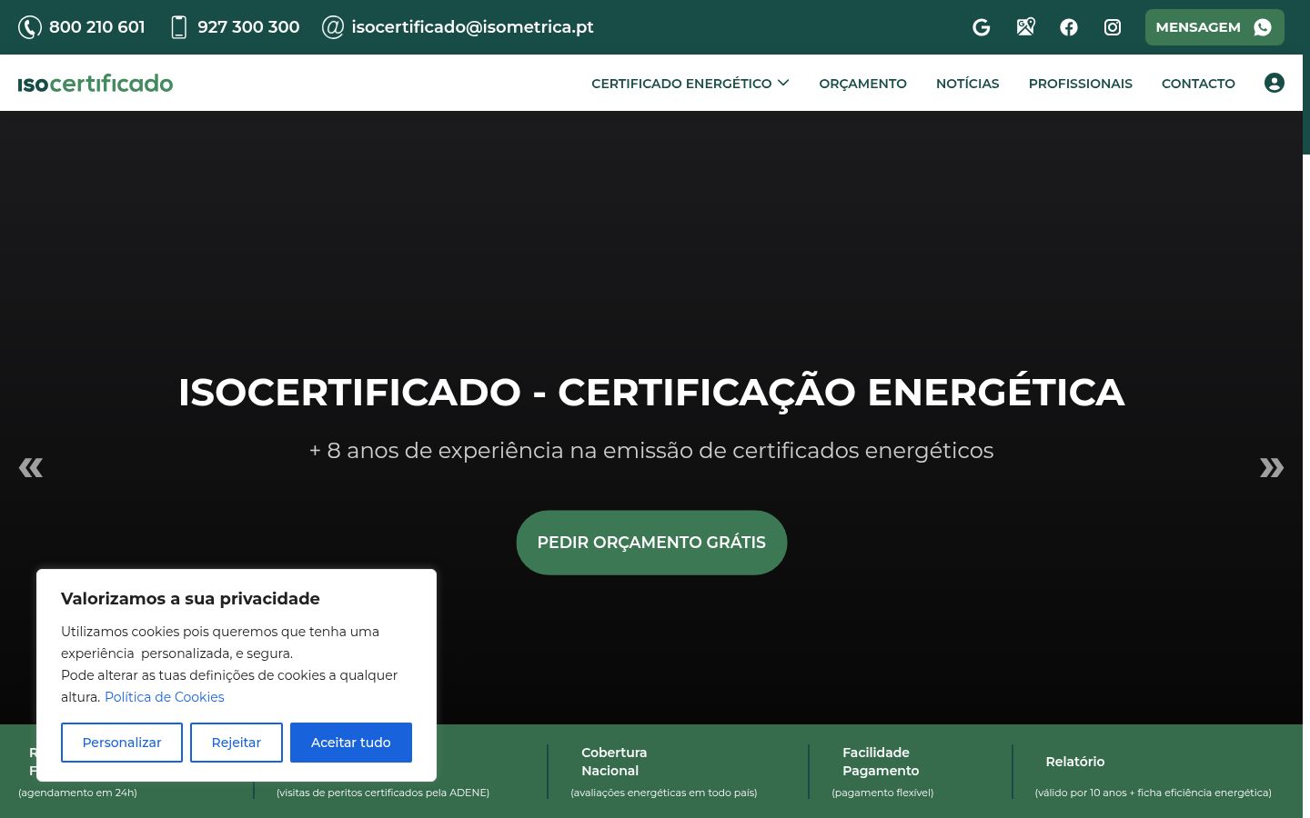Screenshot del banner di consenso mostrato prima di qualsiasi interazione