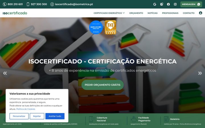 Screenshot of isocertificado.pt