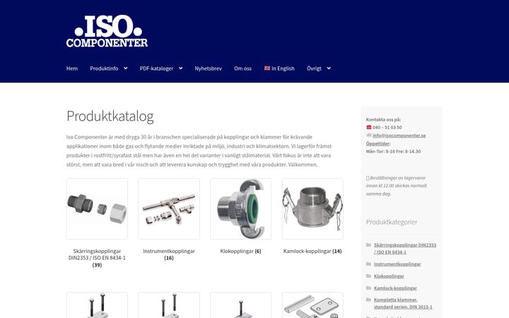 Screenshot of isocomponenter.se