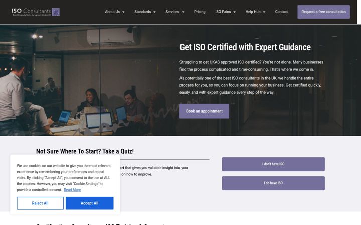 Screenshot of isoconsultantsuk.co.uk