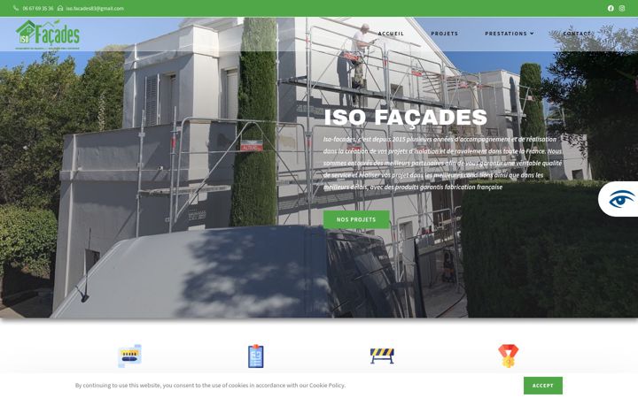 Screenshot of isofacades.fr
