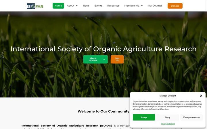 Screenshot of isofar.org