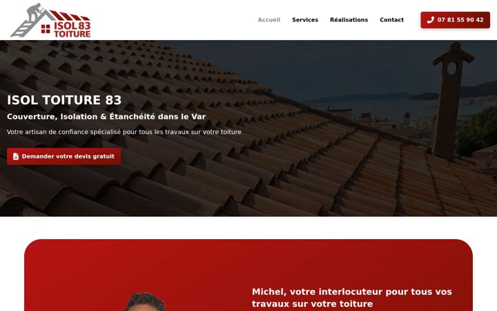 Screenshot of isol-toiture83.fr