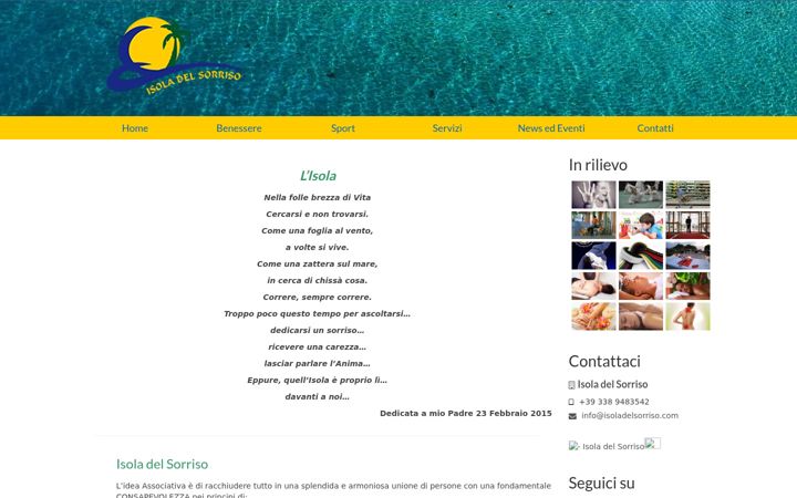 Screenshot of isoladelsorriso.com
