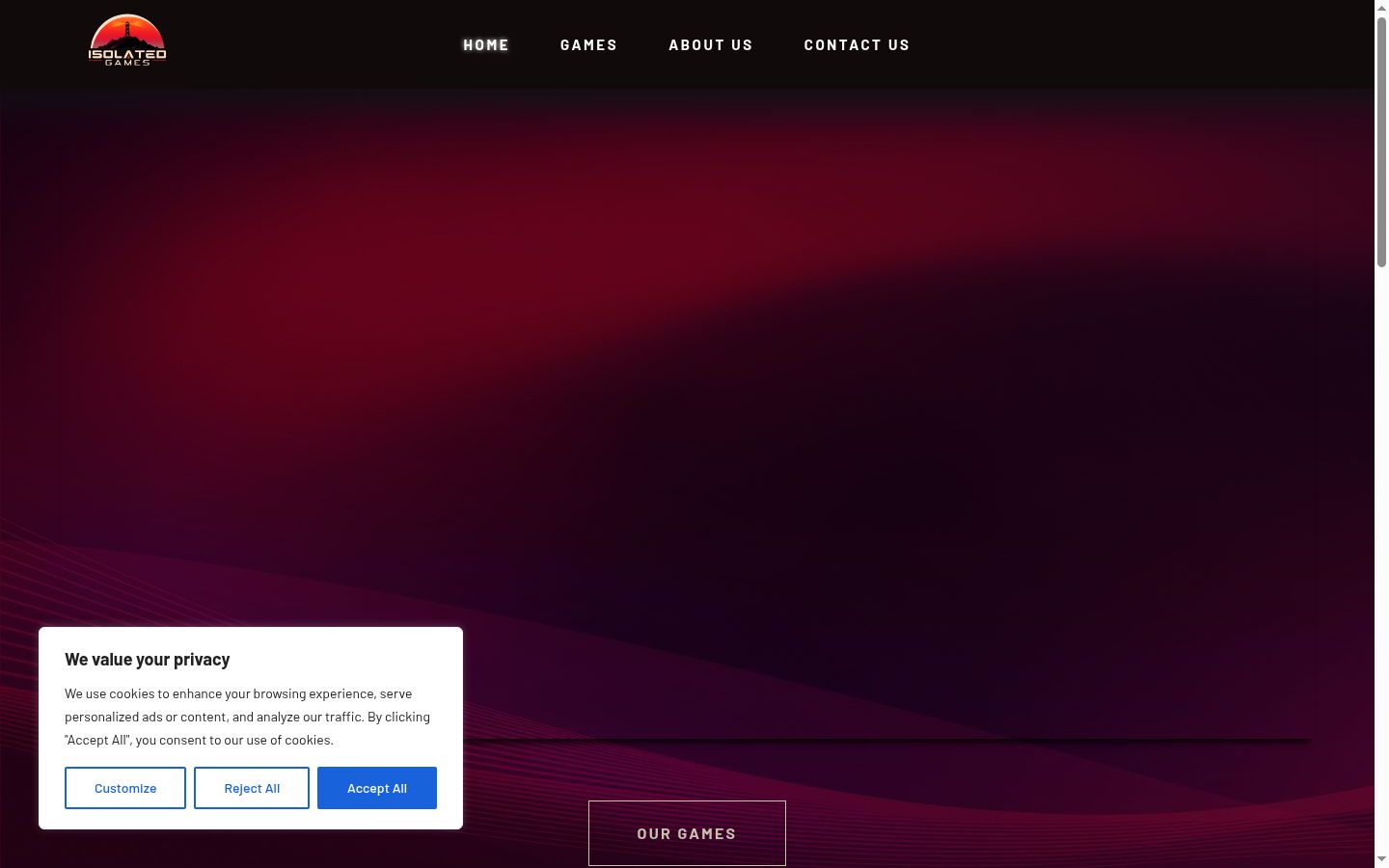 Captura de ecrã do banner de consentimento apresentado antes de qualquer interação