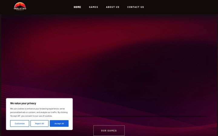 Screenshot of isolatedgames.com
