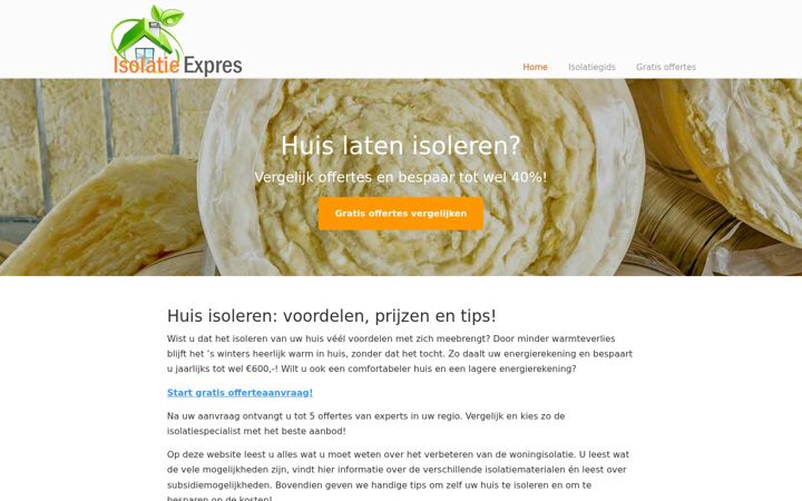 Screenshot of isolatie-expres.nl