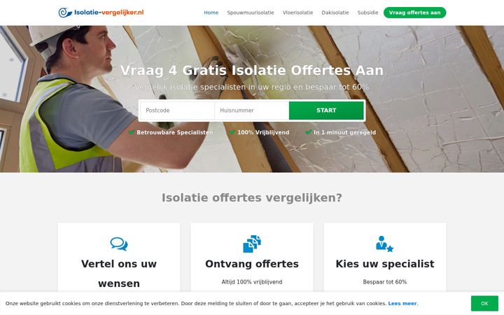 Screenshot of isolatie-vergelijker.nl