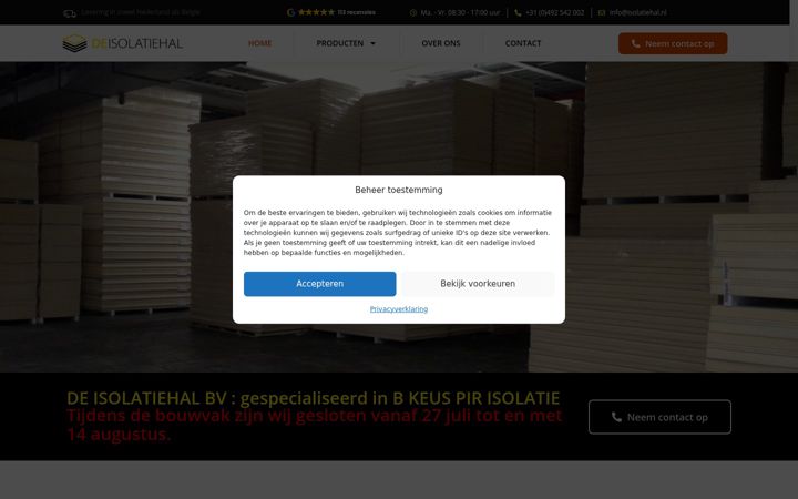 Screenshot von isolatiehal.nl