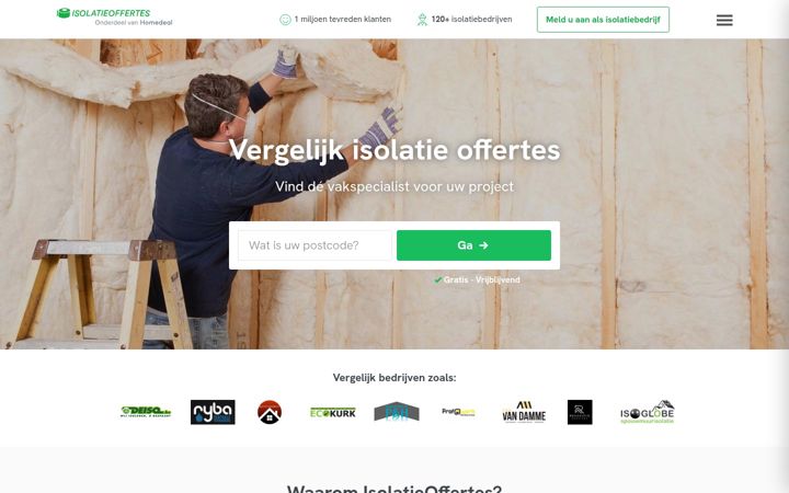 Screenshot of isolatieoffertes.be