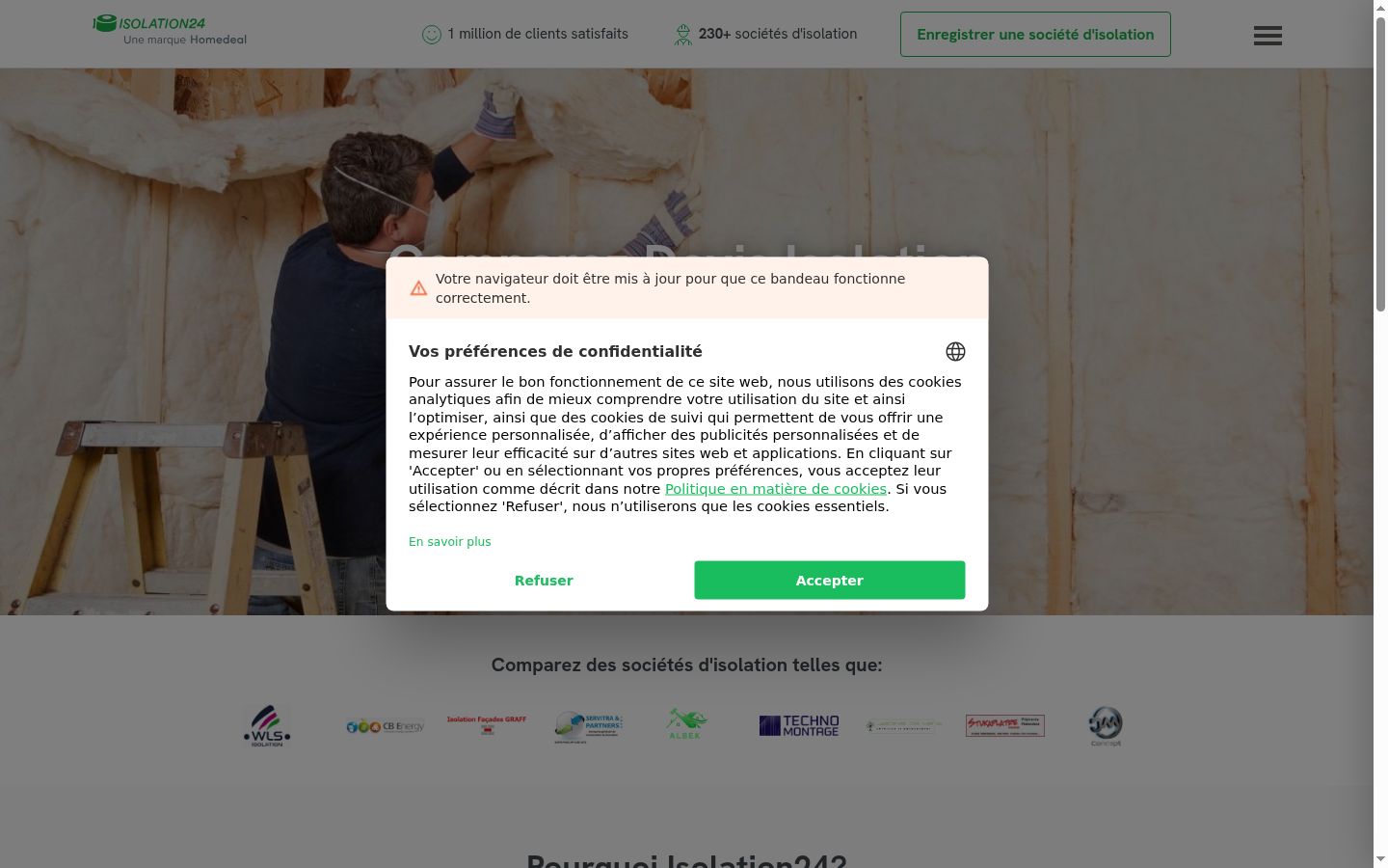 Screenshot des Einwilligungsbanners vor jeglicher Interaktion