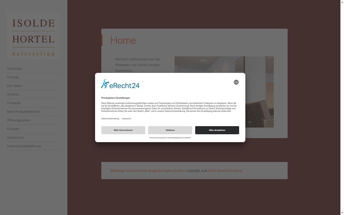 Screenshot des Einwilligungsbanners vor jeglicher Interaktion