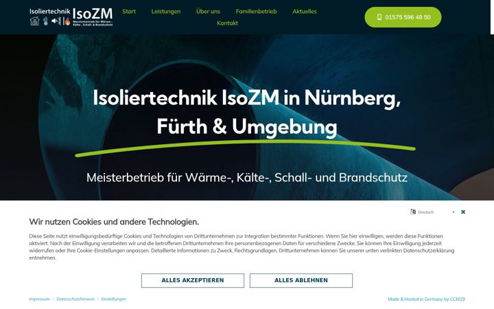 Screenshot of isoliertechnik-isozm.de