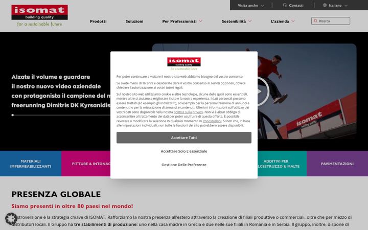 Snímek obrazovky isomat.co.it