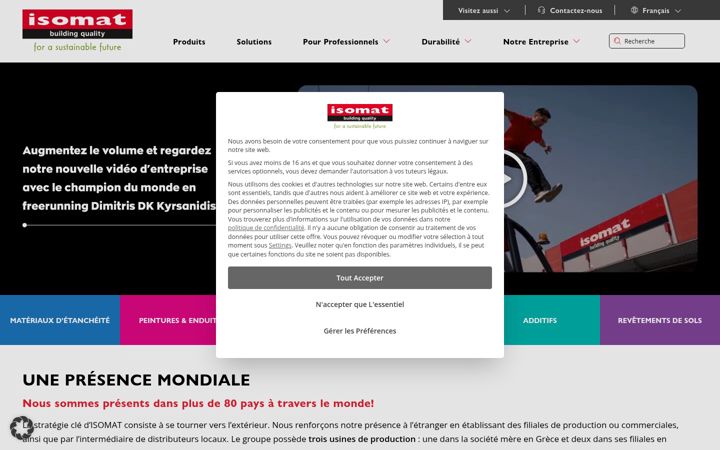 Screenshot of isomat.fr