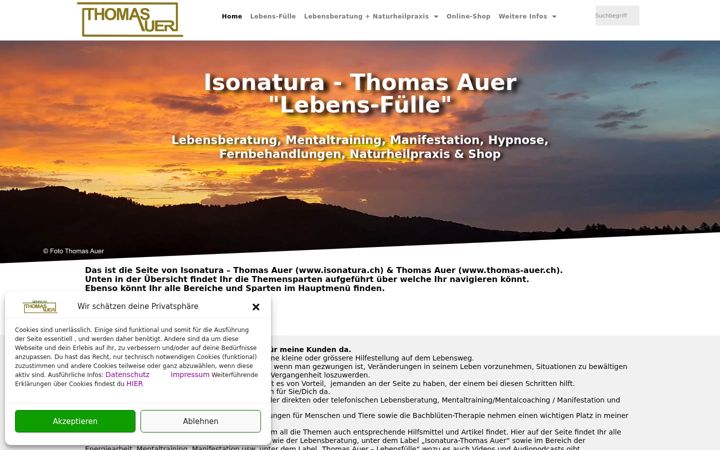 Screenshot of isonatura.ch