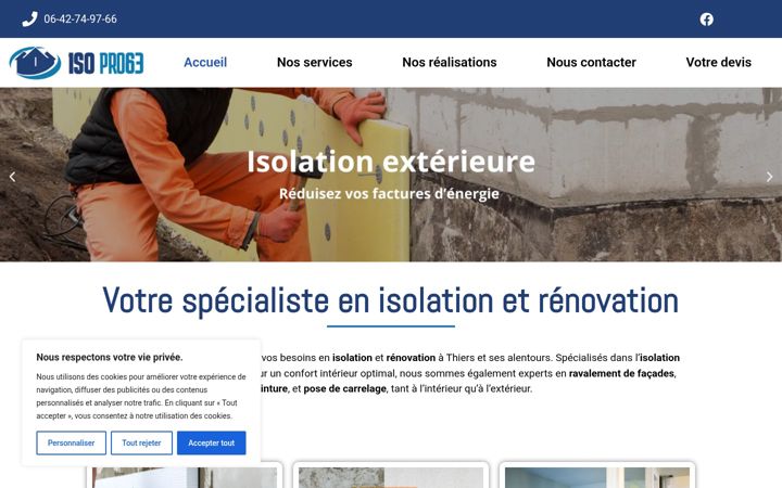 Screenshot of isopro63.fr