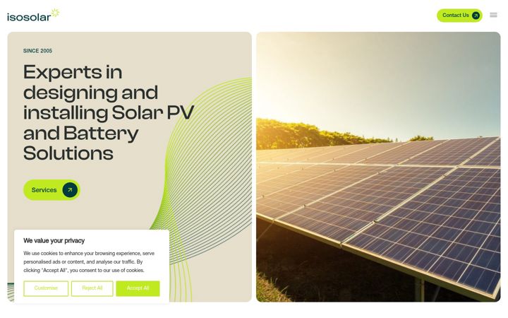 Screenshot of isosolar.co.uk