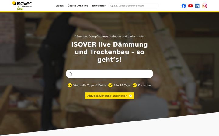 Screenshot of isover-live.de