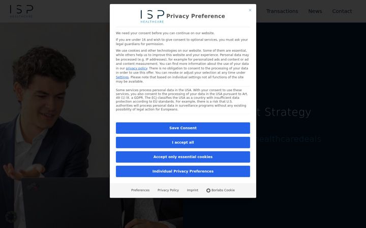 Screenshot of isp-healthcare.com