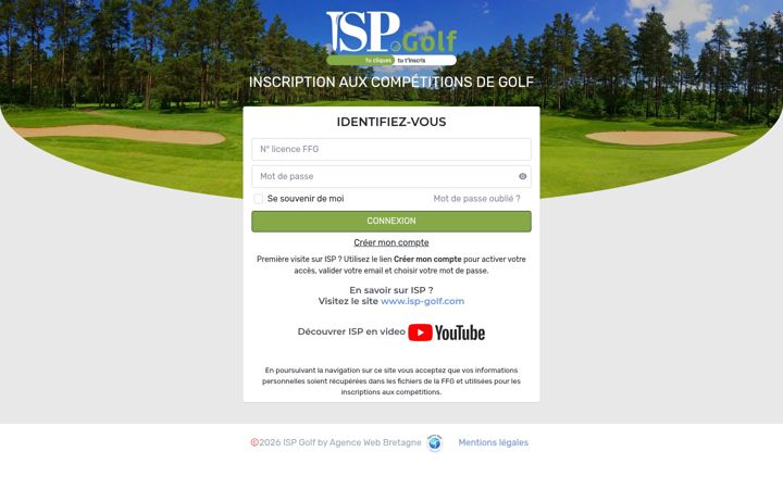 Screenshot of isp.golf
