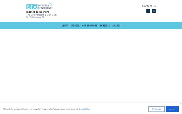 Screenshot of ispaindustryconference.com