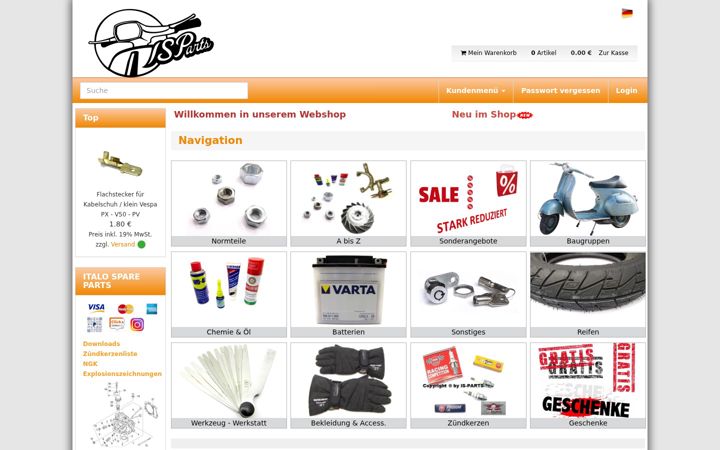 Screenshot of isparts-shop.de