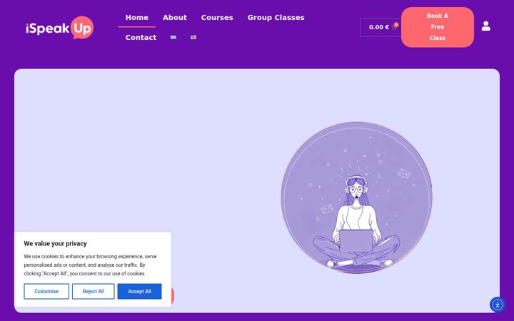 Screenshot of ispeak-up.com