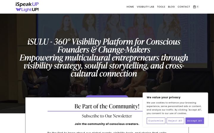 Screenshot of ispeakuplightup.com