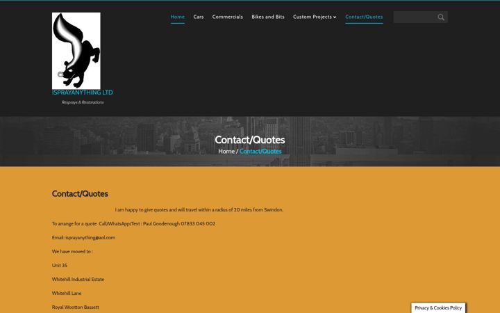 Screenshot of isprayanything.com