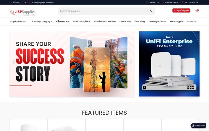 Screenshot of ispsupplies.com