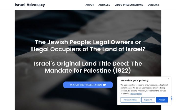 Screenshot of isradvocacy.org