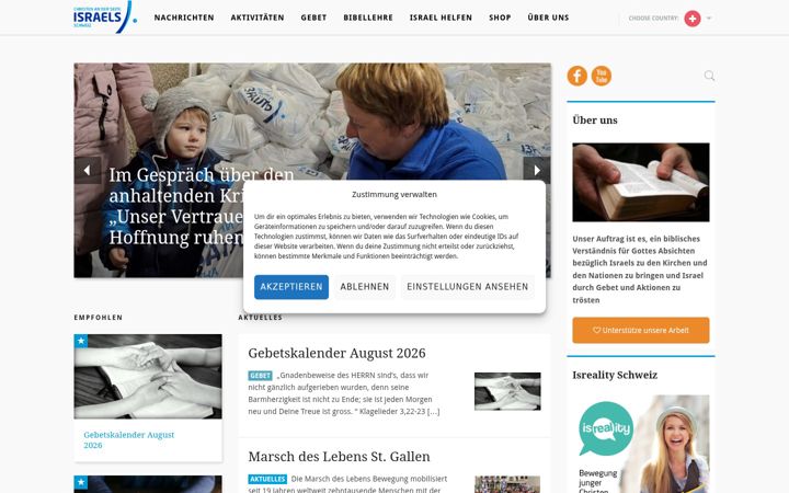 Screenshot of israelaktuell.ch