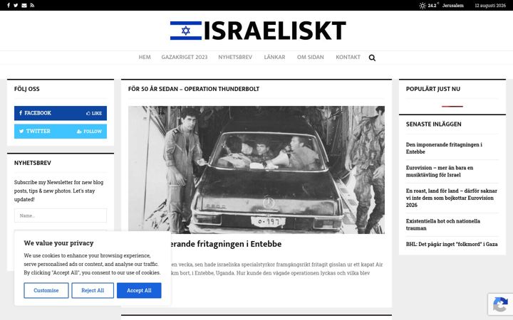 Screenshot of israeliskt.se