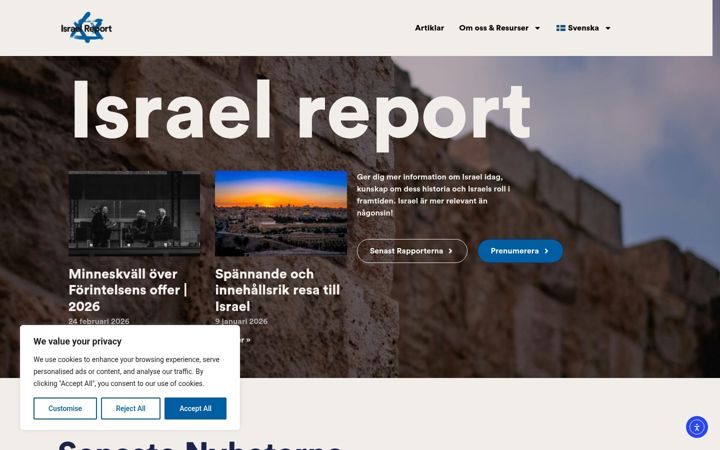Screenshot of israelreport.org
